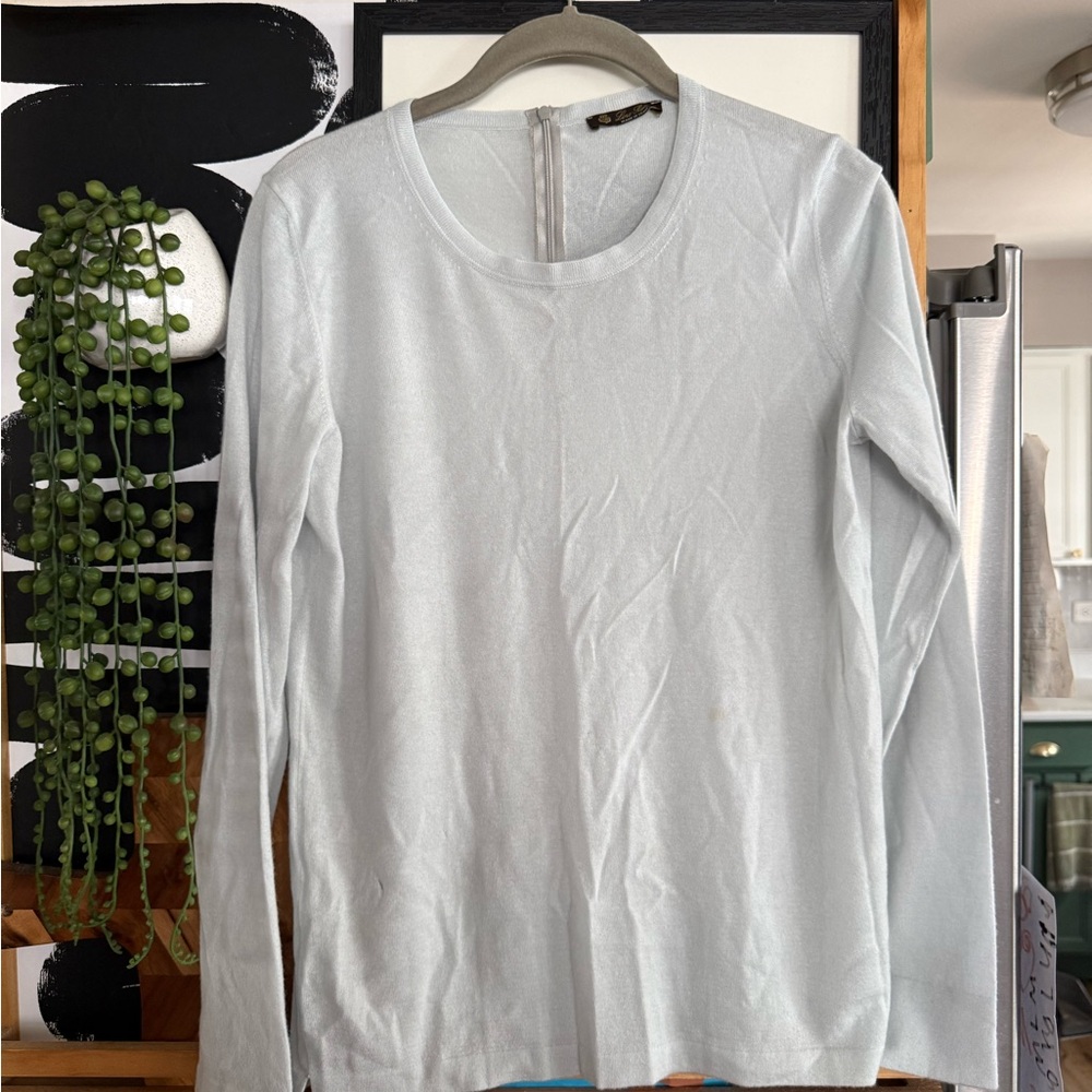 Loro Piana Cashmere Crewneck Sweater | Back Zip | READ DESCRIPTION CAREFULLY